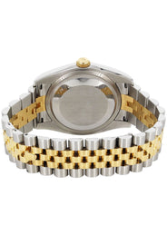 116233 | Hidden Clasp | Gold & Steel Rolex Datejust Watch | 36Mm | Green Black Arabic Diamond Dial | Jubilee Band