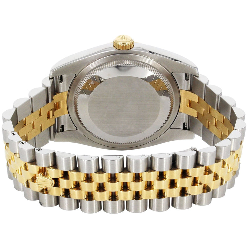 116233 | Hidden Clasp | Gold & Steel Rolex Datejust Watch | 36Mm | Brown Arabic Diamond Dial | Jubilee Band